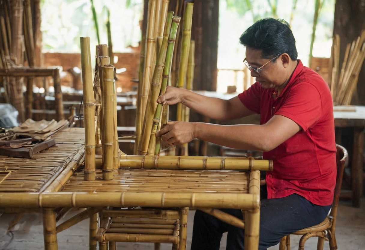 Rencontre avec Davis Saroni artisan innovant du meuble en bambou à Hanoï